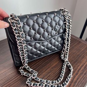 Rebecca Minkoff small crossbody/clutch bag, black leather, used, good condition